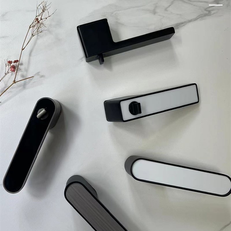 极简门锁磁吸静音门锁室r内卧室房门锁白色生态锁黑色门把手锁具