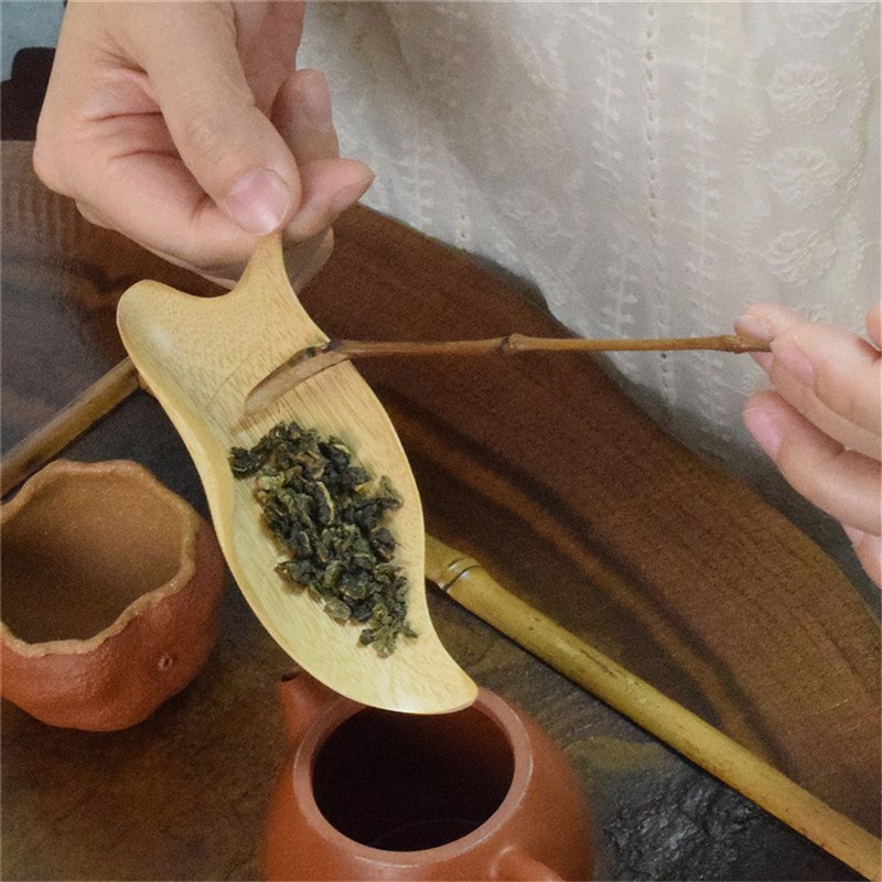 手工竹制茶则茶勺茶铲勺子赏茶盒茶匙中式L功夫茶具六君子泡茶工
