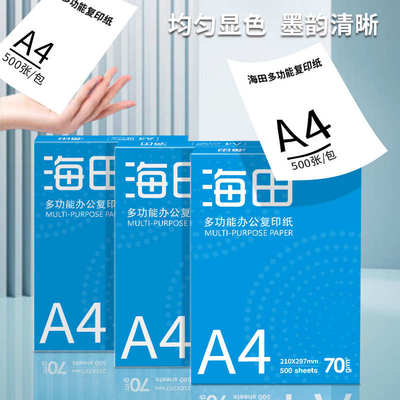 海田a4打印纸整箱批发加厚70gA4复印纸打印纸70g整箱5包装a4纸打