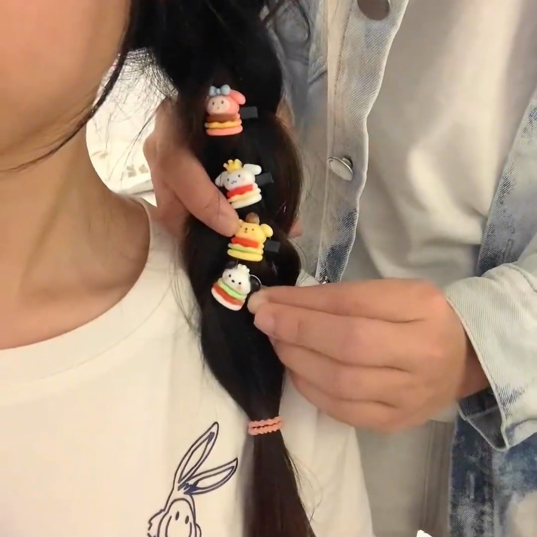 汉堡包三丽鸥发夹可爱食玩hellokitty发夹库洛米小夹子玉桂狗发卡