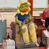 孤寡青蛙毛绒玩具上班 大公仔 你六一 悲伤蛙太阳花公仔pepe 正版