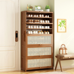 鞋柜入户室内大容量新款靠墙鞋子收纳柜实木透气防尘门鞋架子