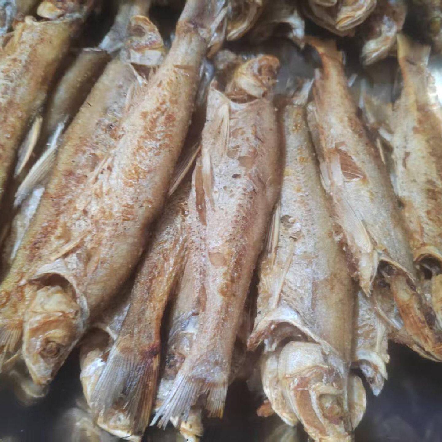 信阳市罗山县土特产本地小白鱼条菜籽油两面煎好 真空发货250g