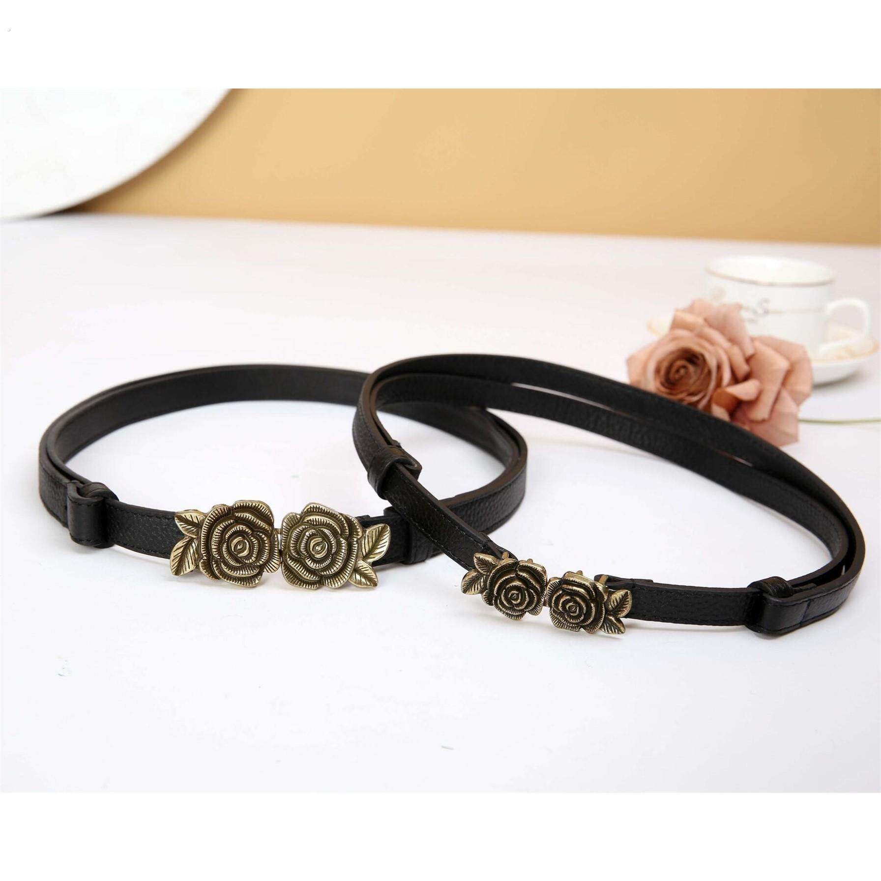 真皮山细皮带女装饰头层牛皮女士腰带新款夏季潮时尚牛仔裤带