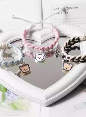 网红闺蜜手链二人一对小学生高颜值三人手链磁铁相吸手环情侣款