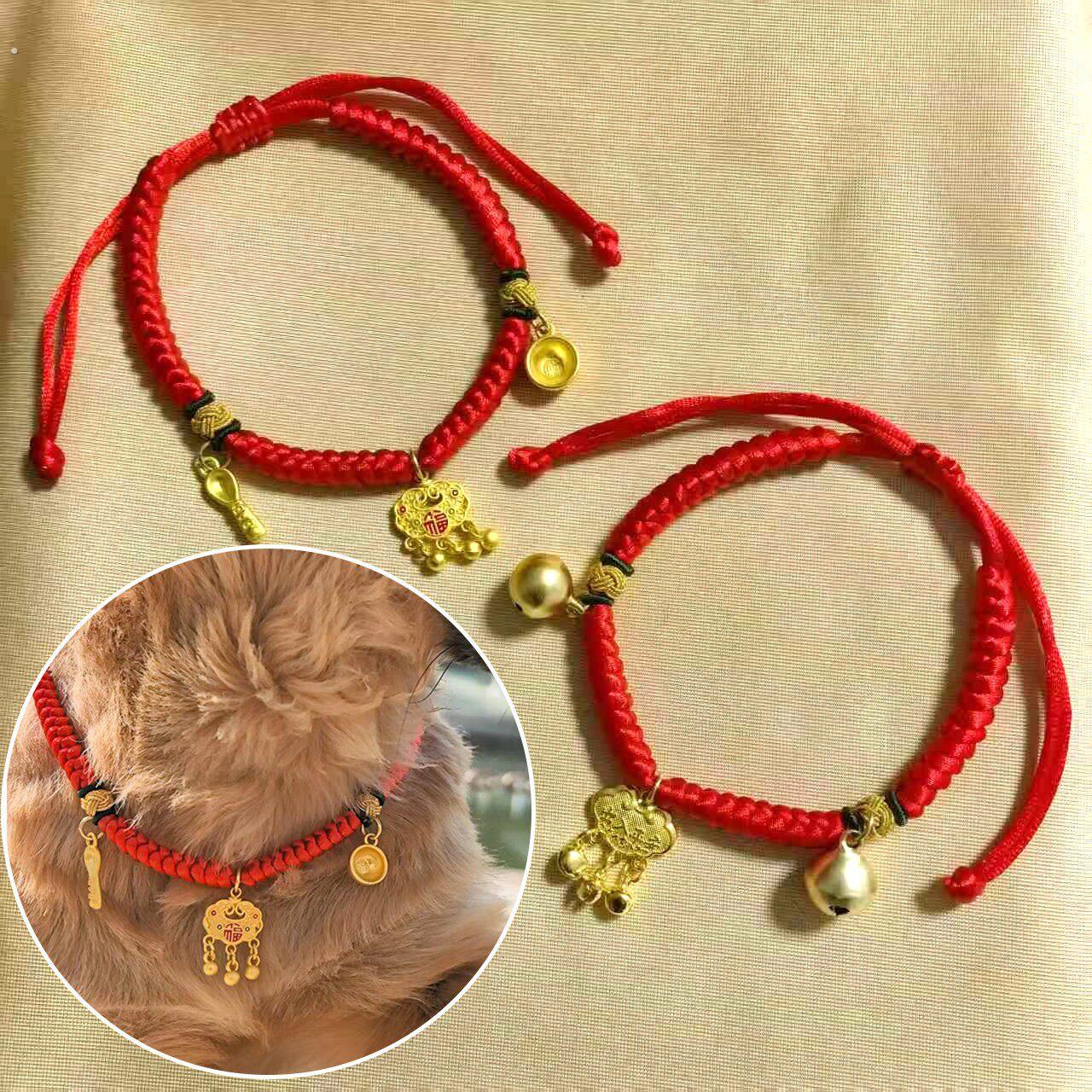 猫咪项圈项链铃铛狗狗脖圈宠物小猫小狗脖子饰品手工编织可调节