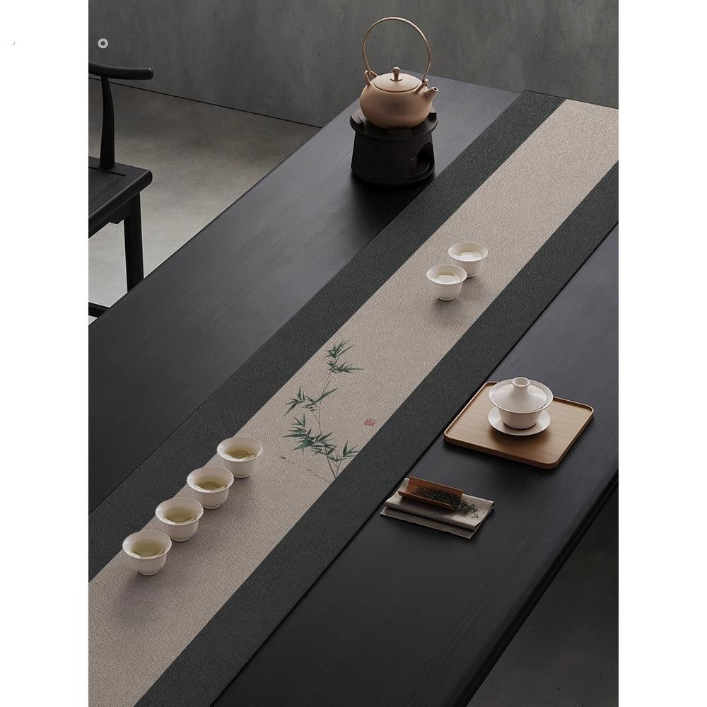 轻奢经典禅桌旗织物茶垫茶几新中国风桌布咖啡桌经典茶几垫茶旗