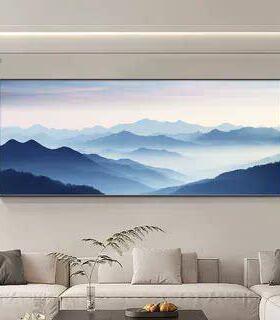 家有靠山背景画客厅沙发背景墙装饰画高档大气办公室壁画2024新款