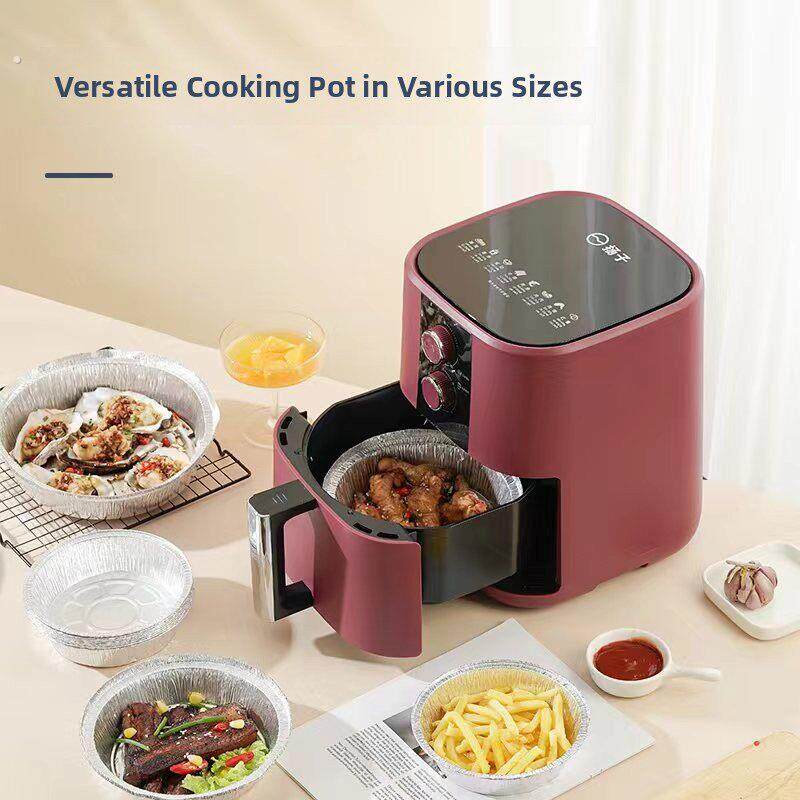 空气炸锅专用锡纸托盘圆形锡纸烤箱家用一次性锡纸盒烘烤加厚锡纸