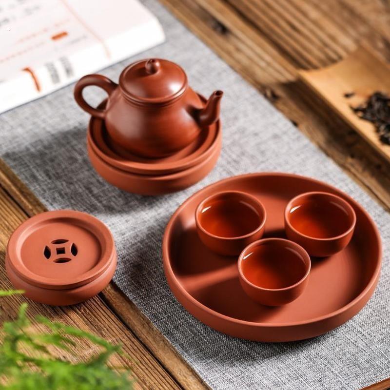 潮州朱泥手拉养壶承壶紫砂杯垫养壶底座杯托小茶盘蓄水台功夫茶具