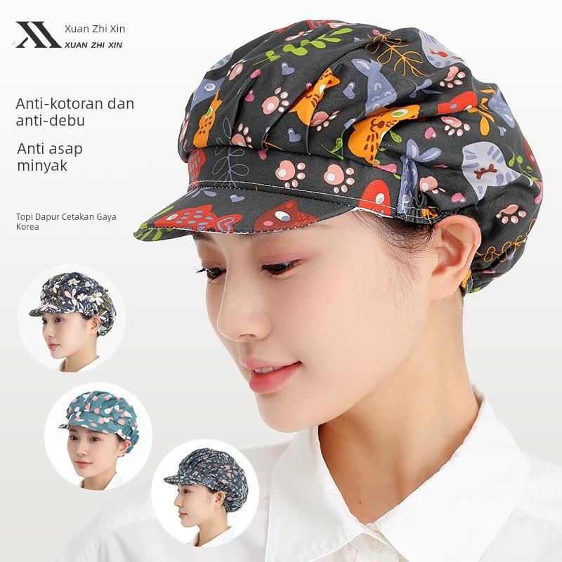 厨师帽女厨房帽子女款防油烟炒菜车间工作烧饭餐饮防尘食品