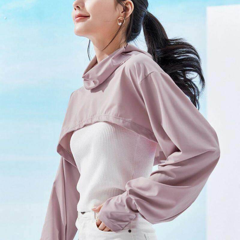 袖子连肩防晒袖连肩防晒袖套假袖子连肩长袖夏季冰感薄护颈连披肩