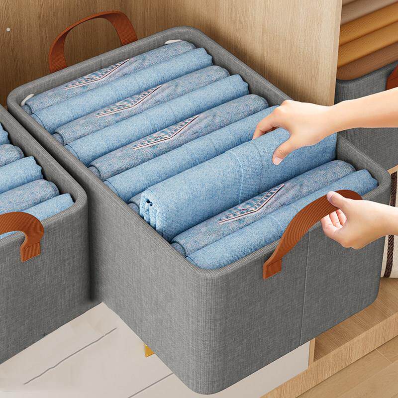 衣服收纳箱家用衣物裤子整理盒筐衣柜抽屉式布艺分层储物箱子神器