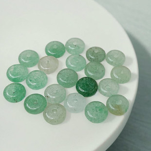 天然玉石东陵玉隔片 文玩配饰垫片隔珠散珠绿东陵算盘珠串珠配件