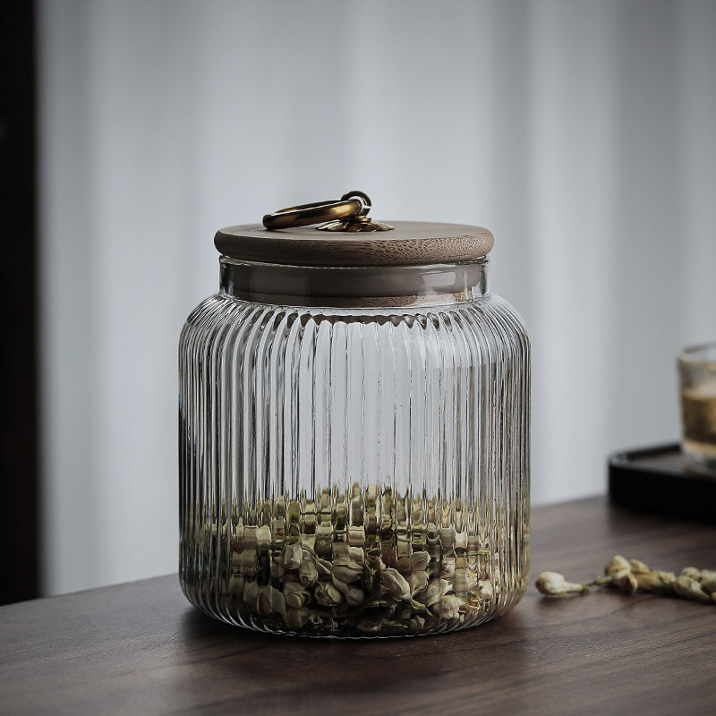 林茶忆 密封罐号日式玻璃茶叶罐茶仓 便携储存收纳罐