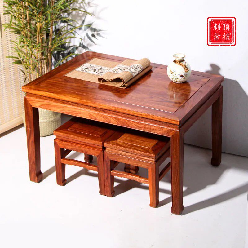花梨木长桌餐桌新中式茶桌饭桌榫卯书法桌红木长条桌