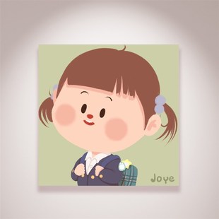 时间印记-定Q版人物宝宝全家福手绘画像装饰画创意情侣礼物