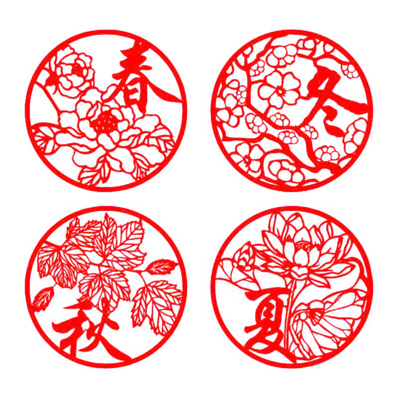 春夏剪纸艺术作品成品传统手工刻纸刻画图案窗花中国风剪纸画