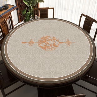 新中式圆形圆型油水餐桌圆桌桌布胶垫烫饭桌桌面保护垫