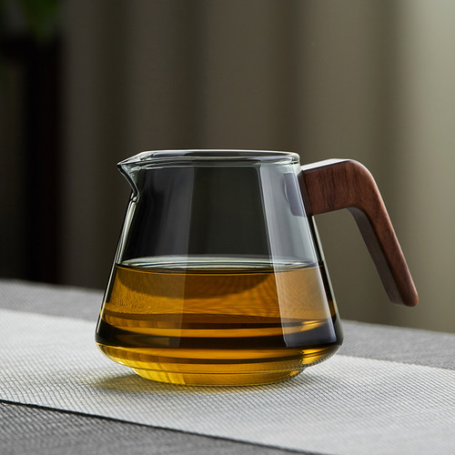 木柄公道杯加厚玻璃耐热泡茶过滤公杯防烫功夫茶具配件茶海分茶器