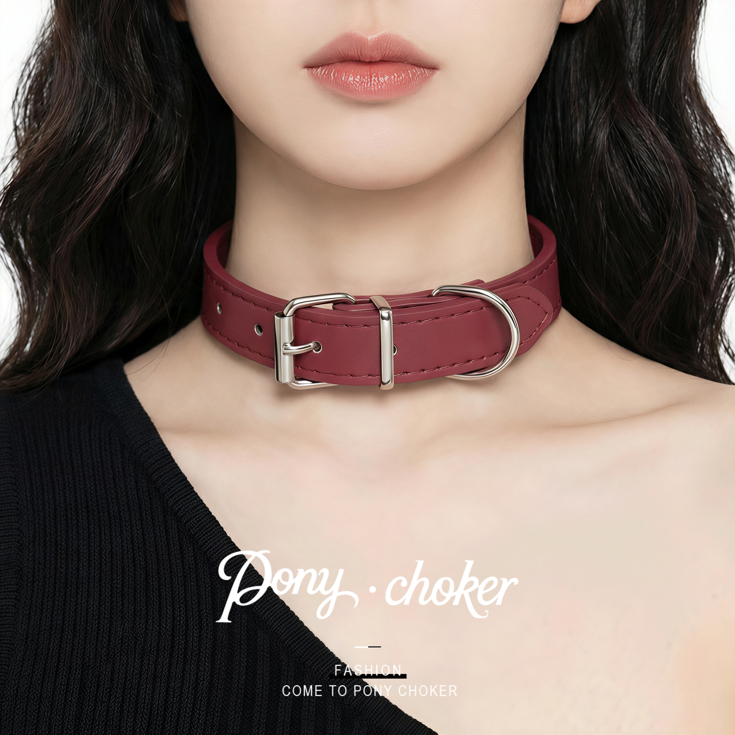 辣妹项链甜酷皮革朋克小众缠绕铆钉流苏颈链饰品女款锁骨链配饰