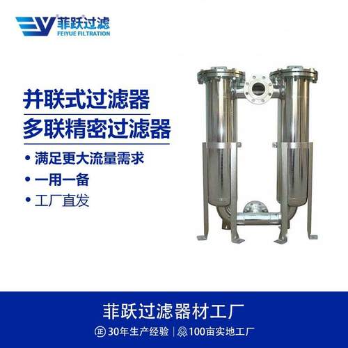 不锈钢双联过滤器串联液体过滤器双筒并联过滤器污水处理过滤器