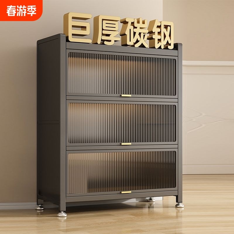 收纳柜客厅带门书架多功能置物架C简易儿童储物柜分层多层放置承