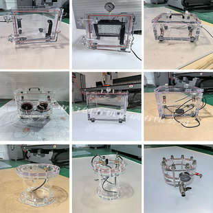 高透明亚克力有机玻璃定制加工封底管攻丝热螺纹弯法兰锥形制品