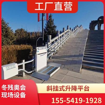 残疾人电动爬楼机斜挂式无障碍升降平台地铁通道斜式残疾人升降机