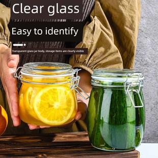 食品级玻璃密封罐家用广口磨口瓶人参酒果汁罐加厚透明泡酒玻璃瓶