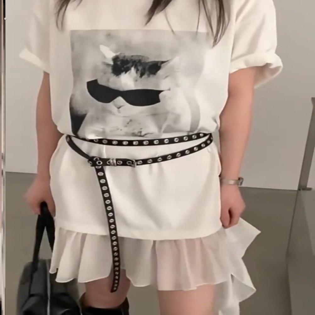 韩系ins腰带细皮带新款辣妹气质腰链双圈任意打结连衣裙子配饰女