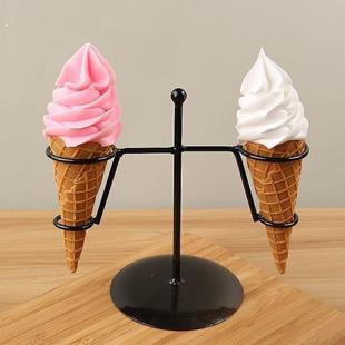 仿真冰淇淋假甜筒模型冰淇淋店铺样品铁支架材质展示摆设拍摄道具