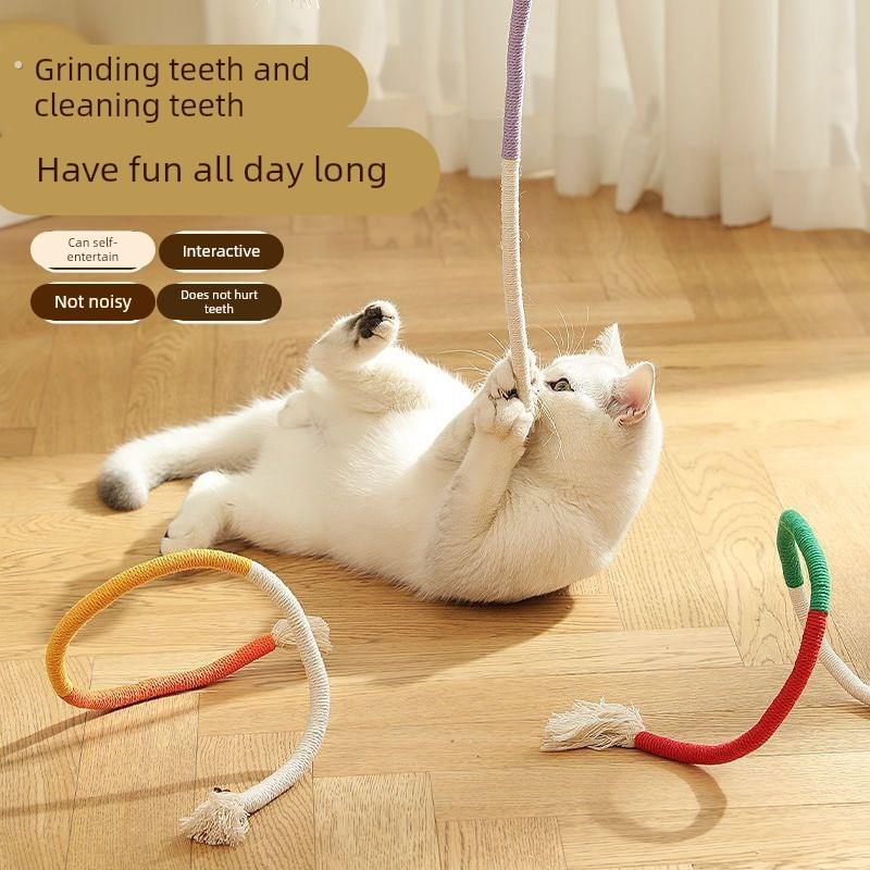 猫玩具绳猫咪啃咬绳玩具自嗨解闷磨牙猫逗猫棒宠物用品猫咪玩具绳