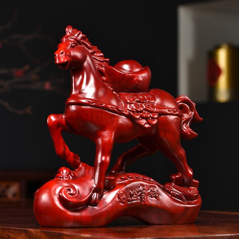 红花梨木雕马上有钱摆件实木质马到成功家居客厅办公桌面装饰礼品,家居饰品,装饰摆件,淘宝优惠券,粉丝福利购,淘宝优惠卷