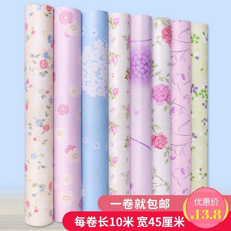 PVC墙纸自粘防水卧室客厅背景墙纸 学生寝室宿舍装饰墙贴彩装膜花,家居饰品,软装墙贴,淘宝优惠券,粉丝福利购,淘宝优惠卷