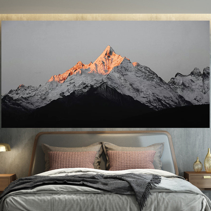 梅里雪山风景墙布挂布墙面遮丑装饰背景布床头卧室治愈系墙布画布