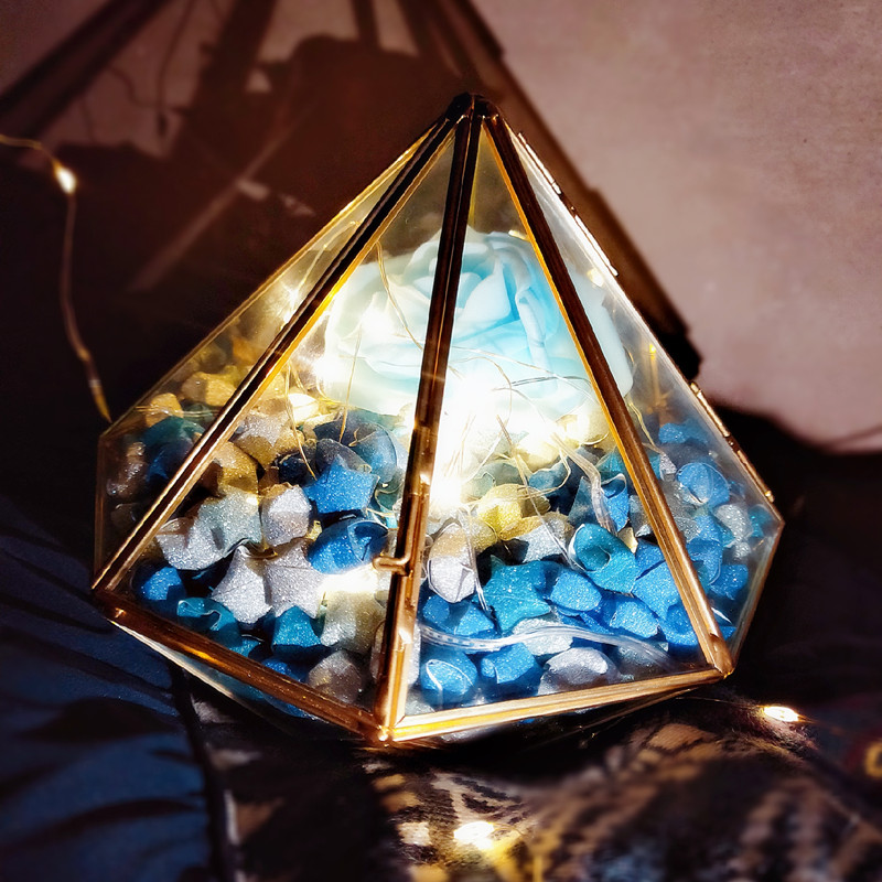 星星折纸玻璃瓶幸运星成品装许愿爱心罐瓶子的520新年情人节礼物