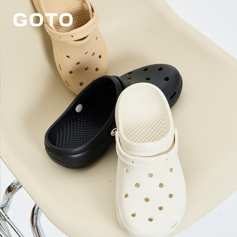 GOTO经典洞洞鞋女款春夏防滑两穿凉拖鞋男EVA防臭情侣溯溪沙滩鞋