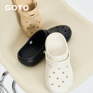 GOTO经典洞洞鞋女款春夏防滑两穿凉拖鞋男EVA防臭情侣溯溪沙滩鞋