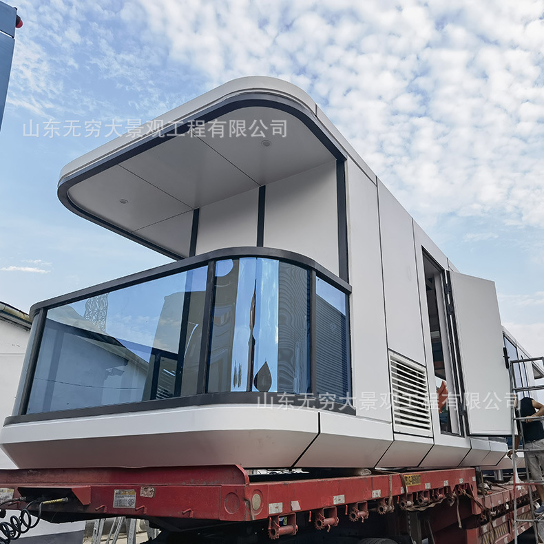 加长版可随意移动太空舱海景民宿酒店 文旅装配式酒店设计生产厂