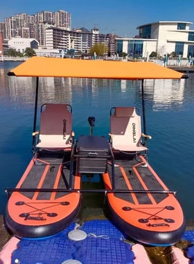 SC320路亚艇充气踏板皮划艇户外水上拉丝平板艇休闲观光艇钓鱼船