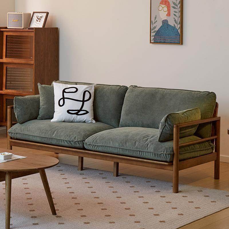 实木沙发日式小户型原木风沙发客厅简约三人位羽绒布艺沙发可拆洗,住宅家具,实木沙发,淘宝优惠券,粉丝福利购,淘宝优惠卷
