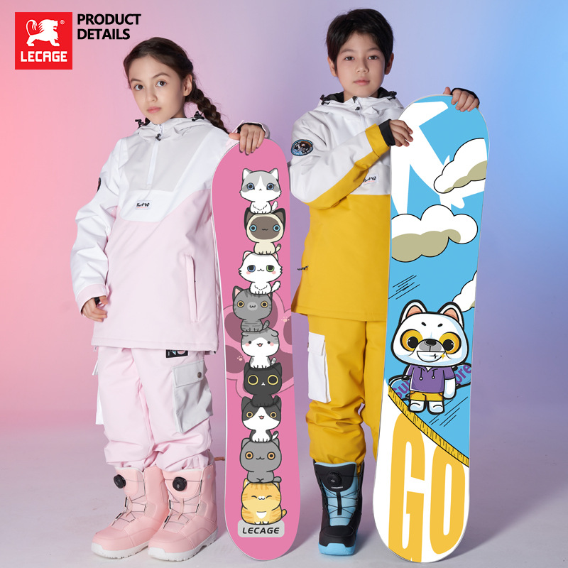 儿童滑雪板单板男孩女孩全能雪板儿童全地形滑雪装备少年单板