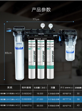 净水器MC2双联三联四联加除垢 商用餐饮奶茶店净水器