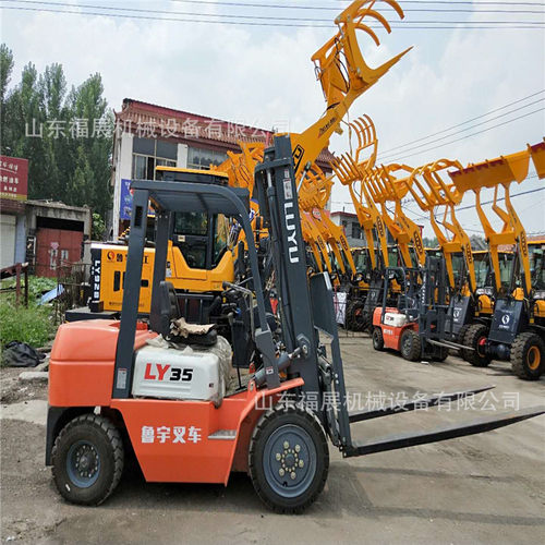 鲁宇柴油3.5吨内燃叉车 标准门架自动档 货叉加长升高加长叉车