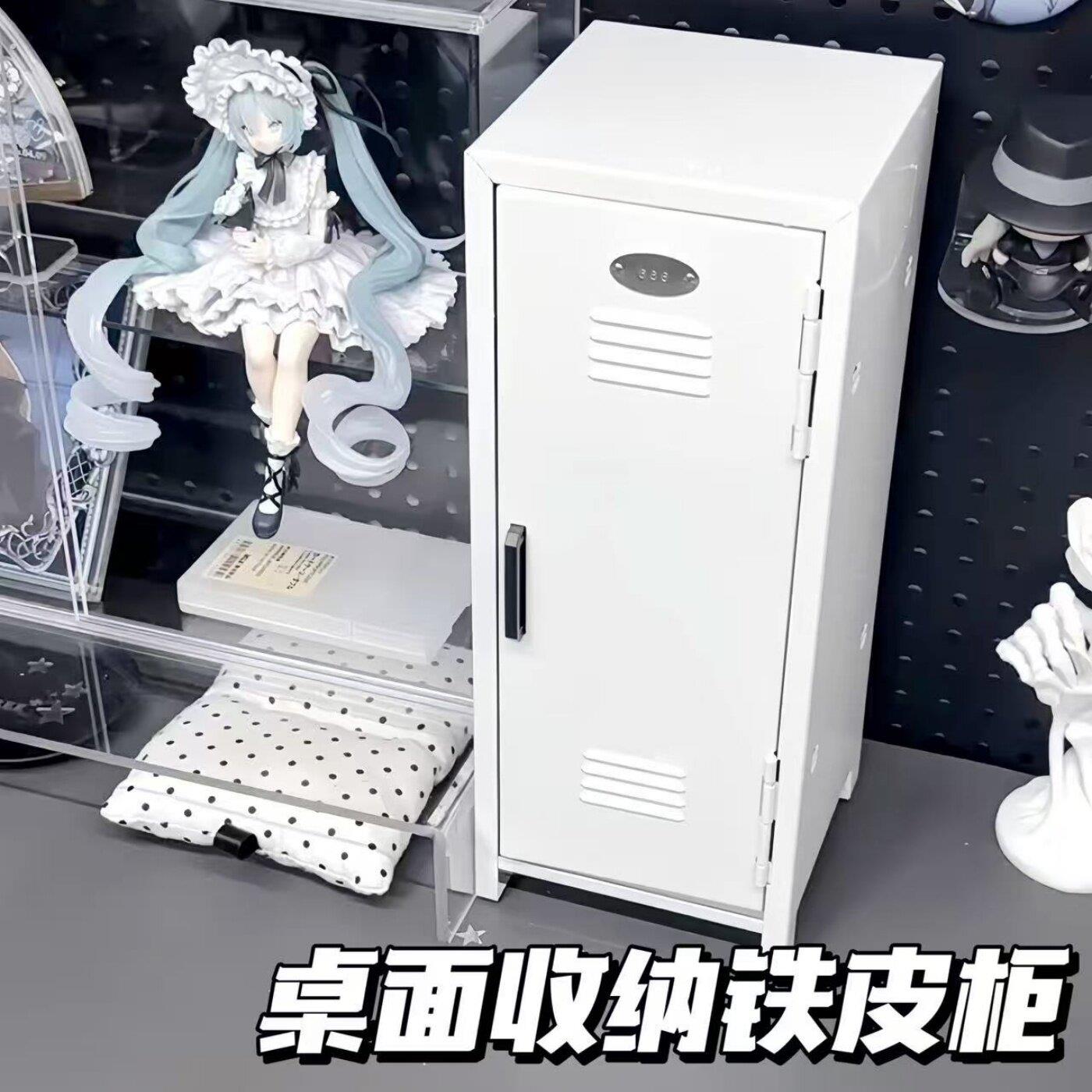 铁皮柜可爱少女心多色小柜子化妆品收纳盒收纳柜办公室桌面收纳
