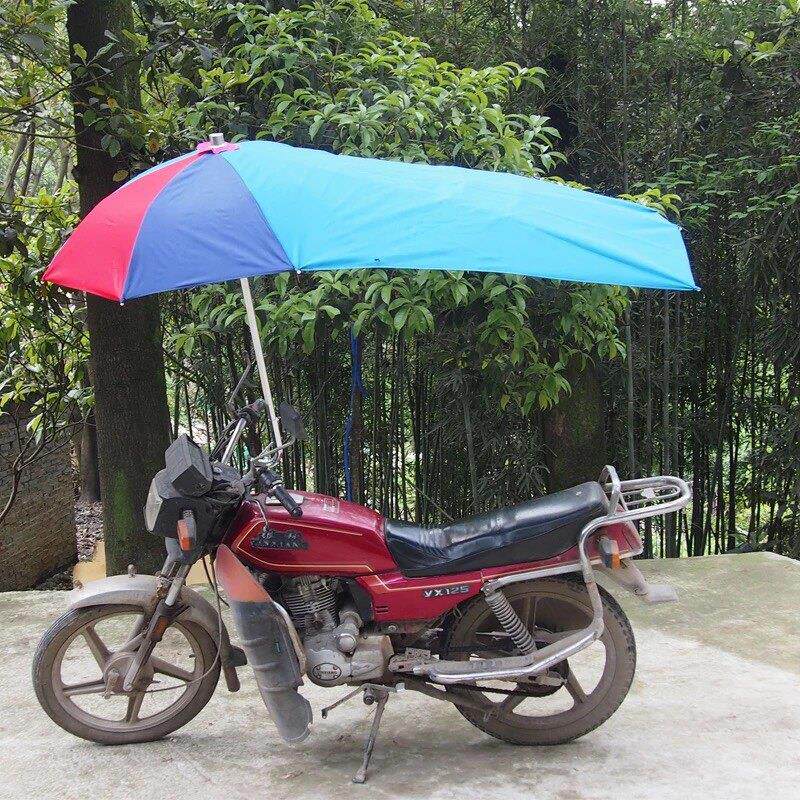 摩托车雨伞男遮雨防晒三轮踏板车加大加长双人超大遮阳伞六角圆杆