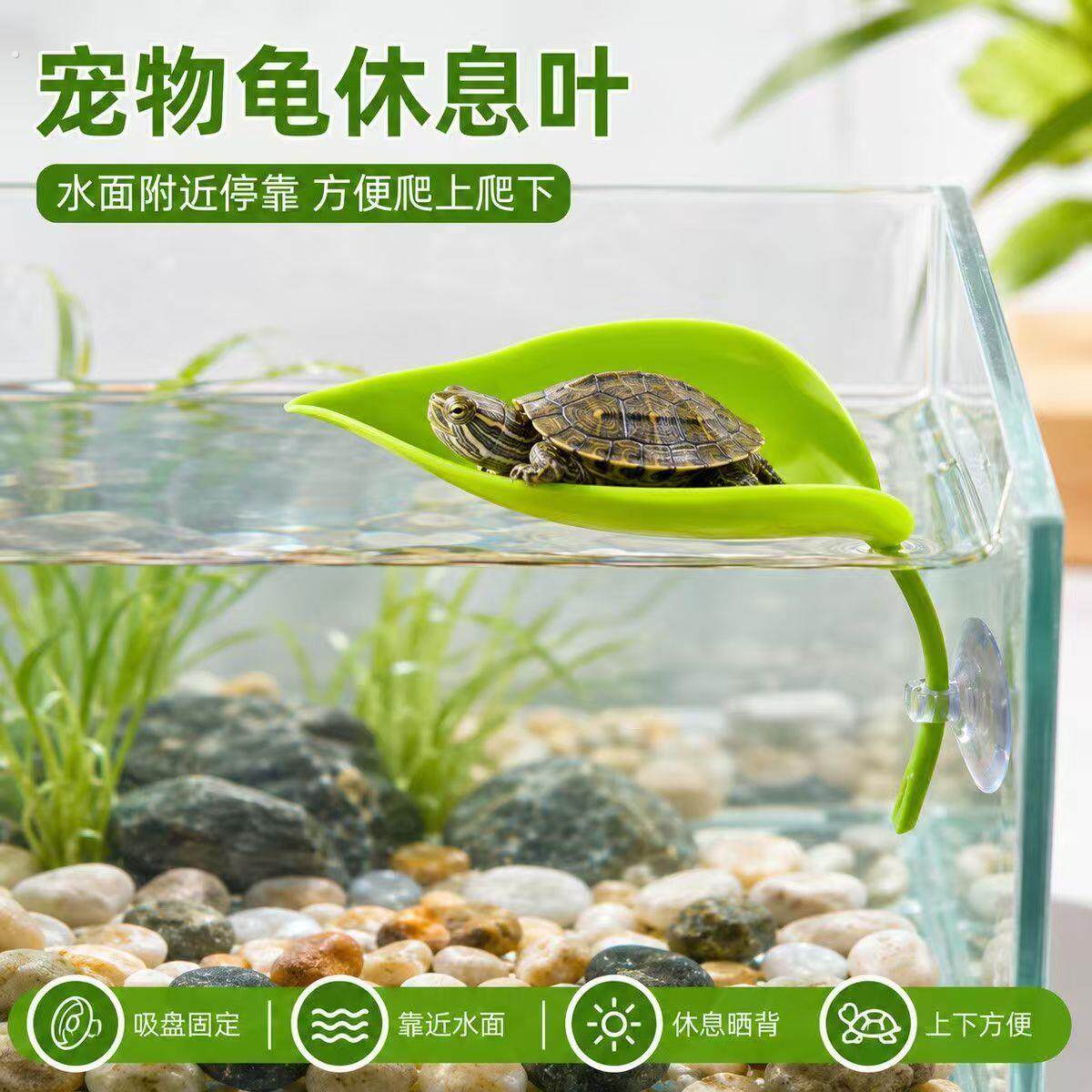 乌龟晒台吸盘巴西龟草龟水龟爬台黄耳龟台浮岛爬梯爬坡台躲避洞穴