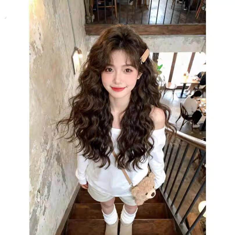 假发全头套女仿真自然减龄羊毛卷蓬松氛围感长卷发日常整顶假发套