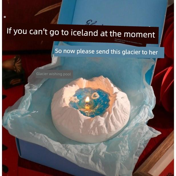 冰川香薰蜡烛礼盒生日礼物女生送闺蜜小众实用的桌面摆件女神节日